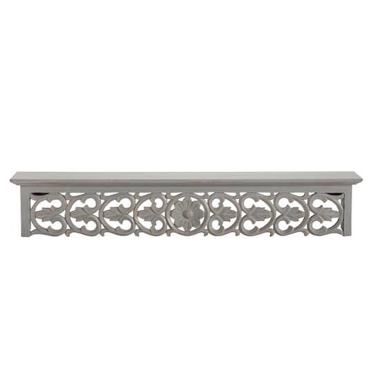 Habitat 30" Carved Gray Decorative Shelf